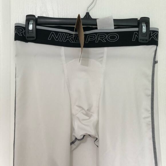 Nike Pro Dri-Fit Mens Leggings Sz Large White Logo‎ Preppy Tight Fit Activewear - Picture 4 of 10